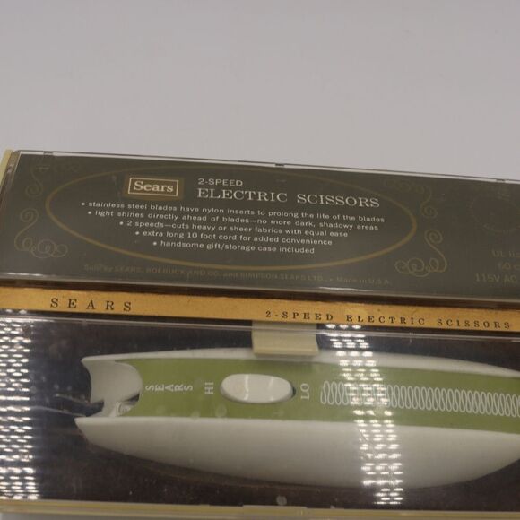 Sears Vintage 2 Speed Electric Scissors in Origional Acrylic Storage Box - Picture 9 of 14